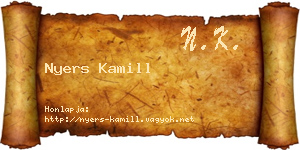 Nyers Kamill névjegykártya